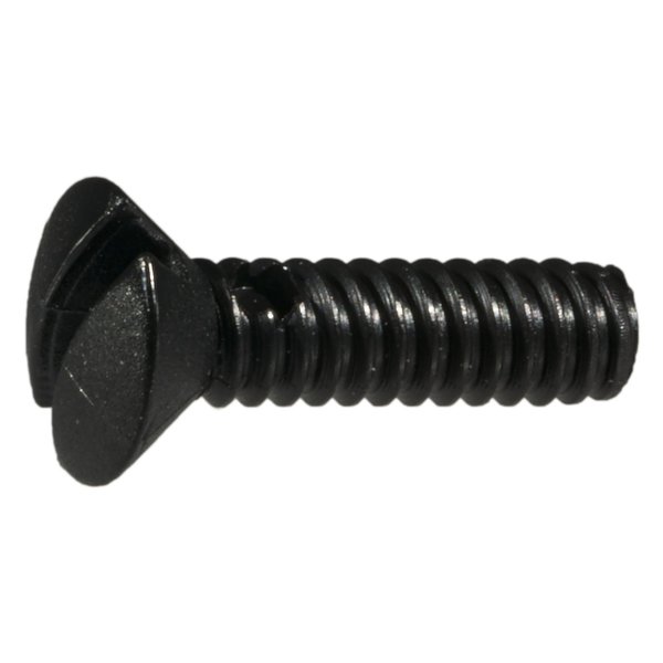 Midwest Fastener #6-32 x 1/2 in Slotted Oval Machine Screw, Black Oxide Nylon, 25 PK 33283